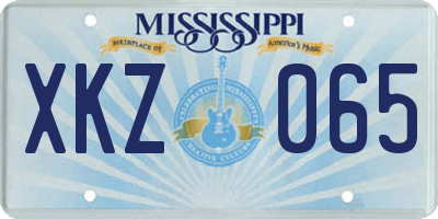 MS license plate XKZ065