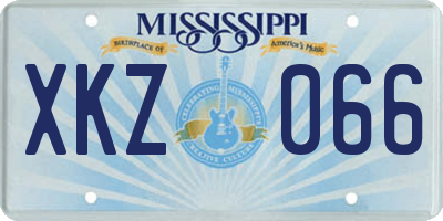 MS license plate XKZ066