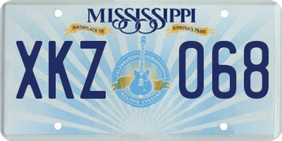 MS license plate XKZ068