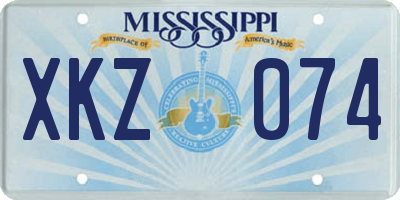 MS license plate XKZ074