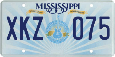 MS license plate XKZ075