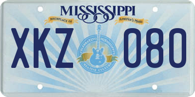 MS license plate XKZ080