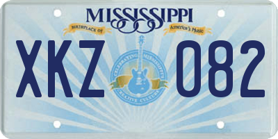 MS license plate XKZ082