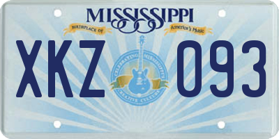 MS license plate XKZ093