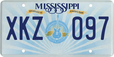 MS license plate XKZ097