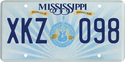 MS license plate XKZ098