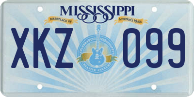 MS license plate XKZ099