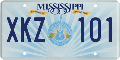 MS license plate XKZ101