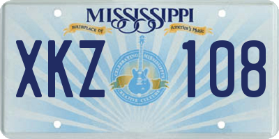 MS license plate XKZ108