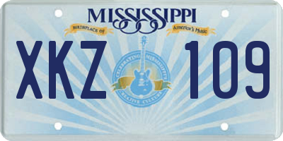 MS license plate XKZ109