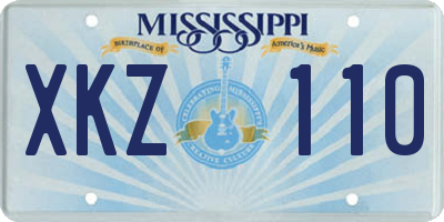 MS license plate XKZ110