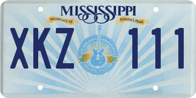 MS license plate XKZ111