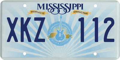 MS license plate XKZ112