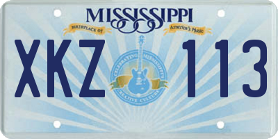 MS license plate XKZ113