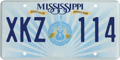 MS license plate XKZ114