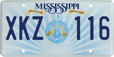 MS license plate XKZ116