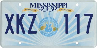 MS license plate XKZ117