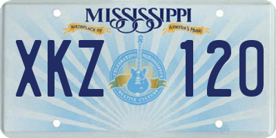 MS license plate XKZ120
