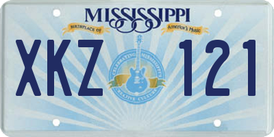 MS license plate XKZ121