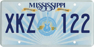 MS license plate XKZ122