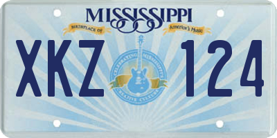 MS license plate XKZ124