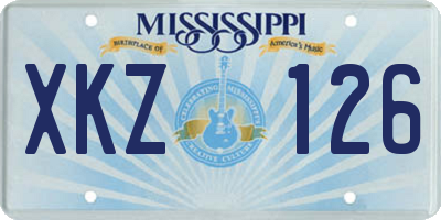 MS license plate XKZ126