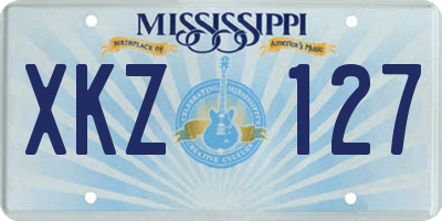 MS license plate XKZ127