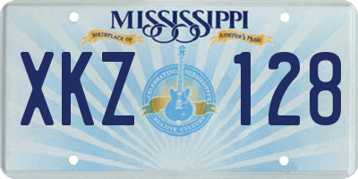 MS license plate XKZ128