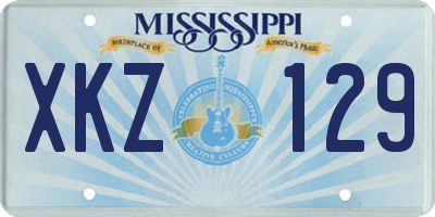 MS license plate XKZ129