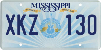 MS license plate XKZ130