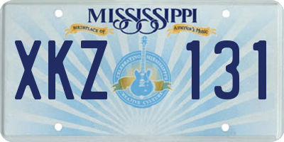 MS license plate XKZ131