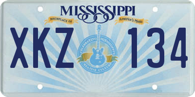 MS license plate XKZ134