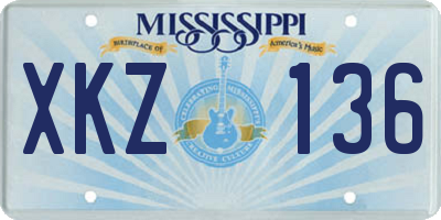 MS license plate XKZ136