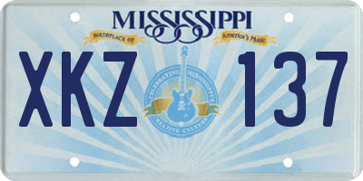 MS license plate XKZ137
