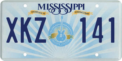 MS license plate XKZ141