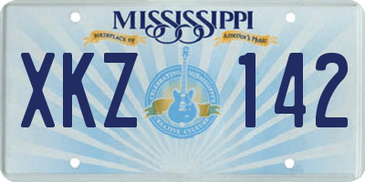 MS license plate XKZ142
