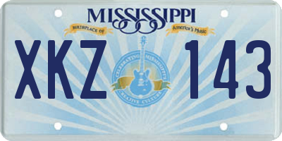 MS license plate XKZ143