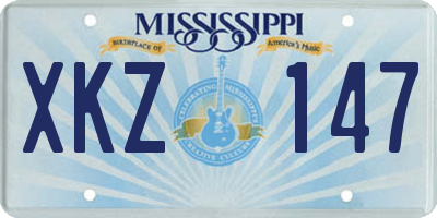 MS license plate XKZ147
