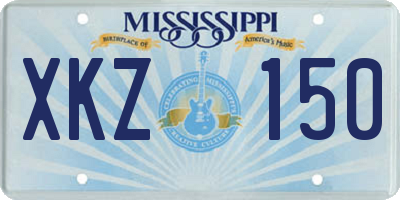 MS license plate XKZ150