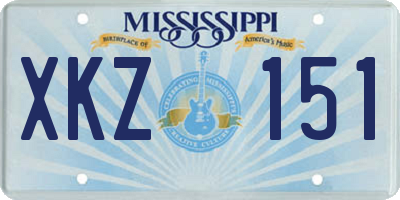 MS license plate XKZ151