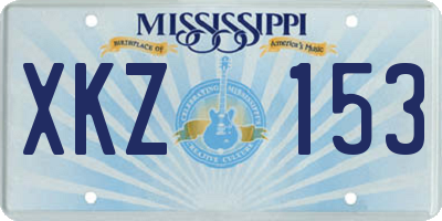 MS license plate XKZ153