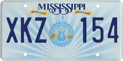MS license plate XKZ154