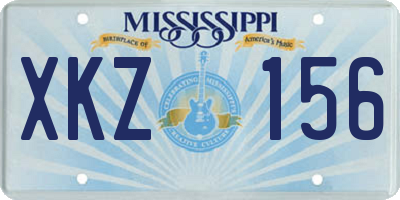 MS license plate XKZ156