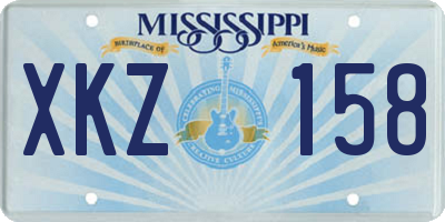 MS license plate XKZ158