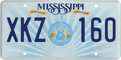MS license plate XKZ160