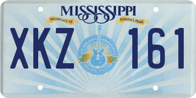 MS license plate XKZ161