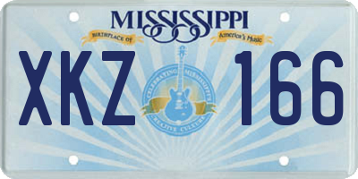 MS license plate XKZ166