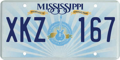 MS license plate XKZ167