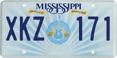 MS license plate XKZ171