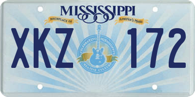 MS license plate XKZ172